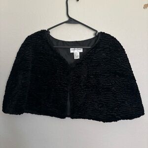Newport News Black Satin-Lined Capelet